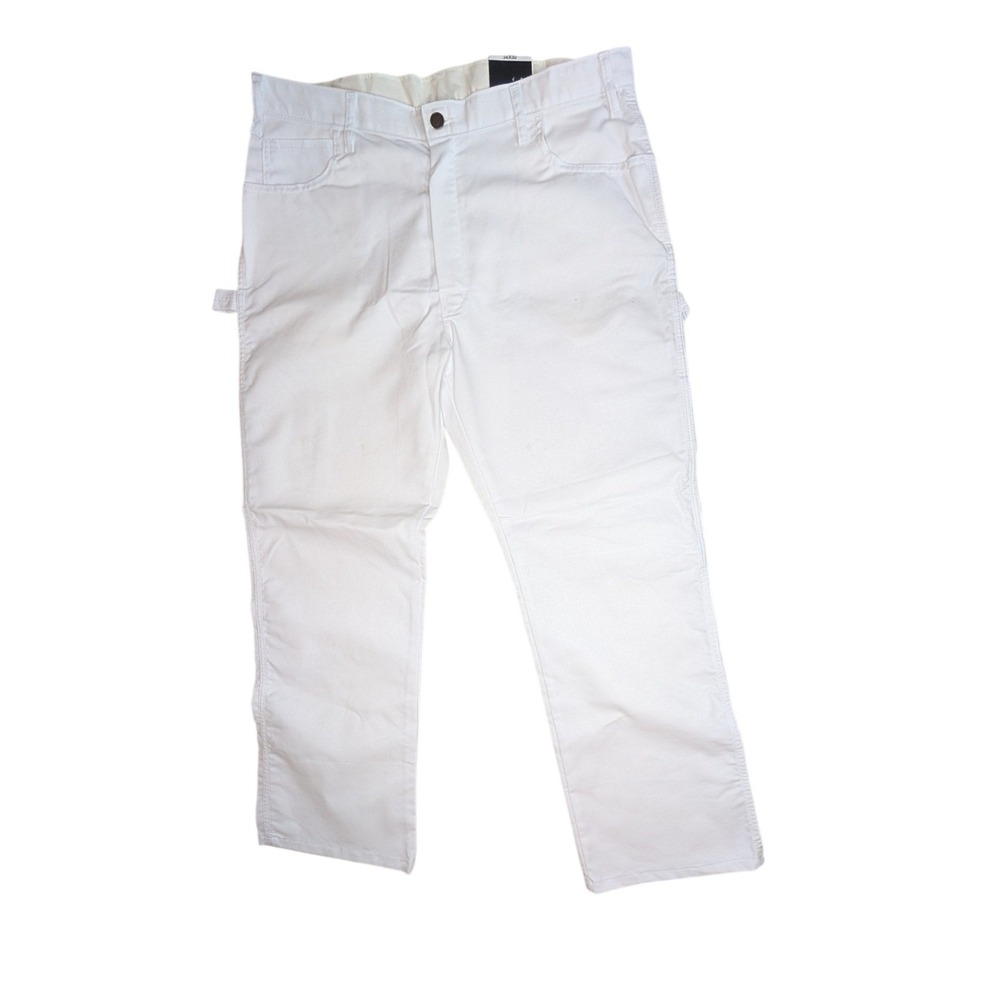 Dickies Carpenter Pants Men 36x30 White Flex WP823WH Utility Canvas Workwear